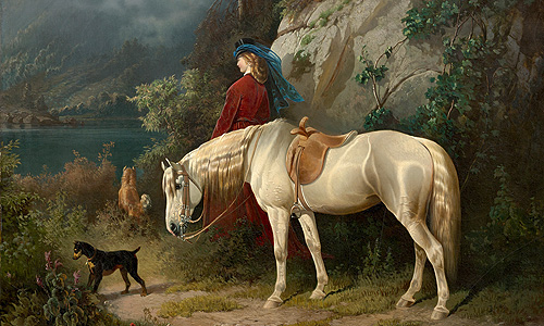 Bild: Gemälde "Kaiserin Elisabeth (Sissi) von Österreich beim Ausritt in den Alpen"
