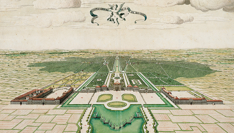 Bild: Schloss- und Gartenanlage Nymphenburg, J.A. v. Zisla, um 1723