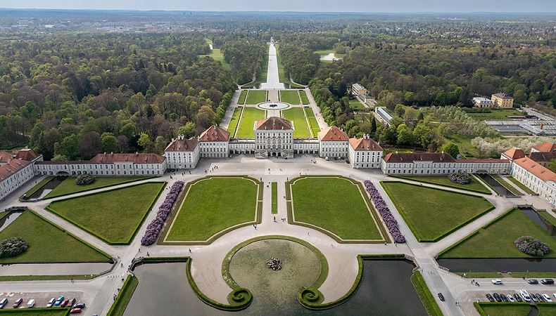 Bild: Luftaufnahme der Schlossanlage Nymphenburg