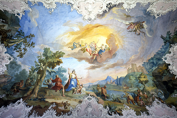 Picture: Ceiling fresco of the music gallery in the Great Hall of Nymphenburg Palace