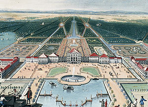 Picture: Nymphenburg Palace, gouache by M. de Geer, around 1730